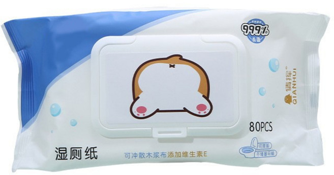 BUSUDUO 濕廁紙 80抽 懸掛式 溫和不刺激, 1個, 02.濕廁紙80抽(木漿可沖)