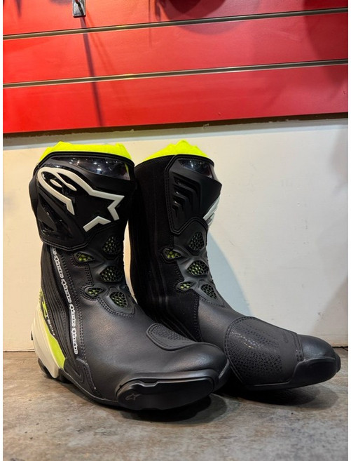 Alpinestars Super Tech 車靴 黑白黃 44號