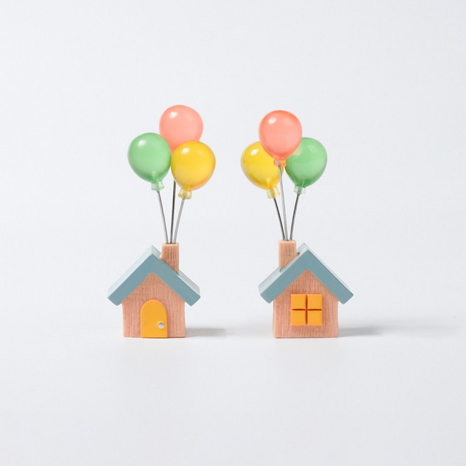 Craft Buddy 파스텔톤 풍선 장식 대시보드 집 피규어 자동차 인테리어, 1세트, 블루 2개입