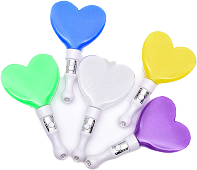 愛心造型螢光棒 應援棒 發光棒 愛心棒 演唱會燈 閃光棒 應援燈 愛心燈, 1個