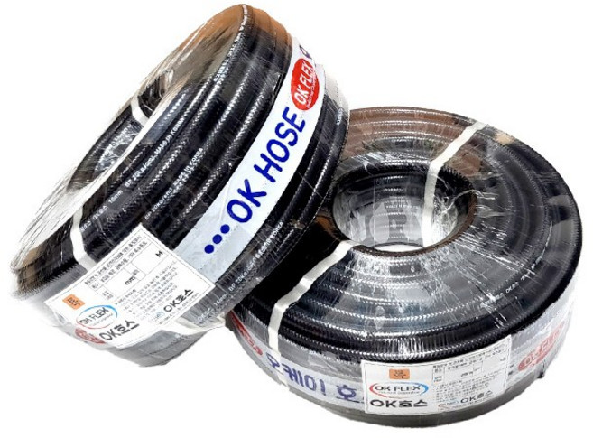 농업용 검정 고압 다용도 흑편사 물 호스 [ 13*50M ~ 38*50M ] / 농업 펌프 동력 물 수도 흑 고압 스프링 쿨러 흑편사, 1개