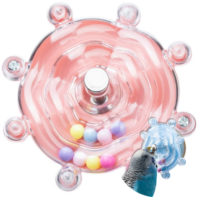 LETOJ 앵무새 회전볼 장난감, 핑크버블, 1개