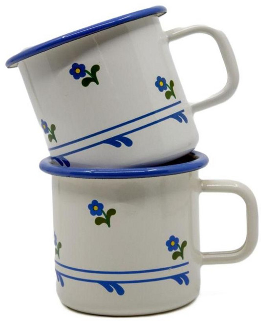 뮌더에마일 빈티지 플라워 머그컵 도자기 세트 350ml, 1개