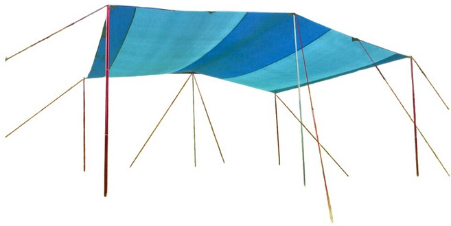 Outdoor Base 大草原天幕炊事帳 舒適大空間 適用於9~12人, 藍色