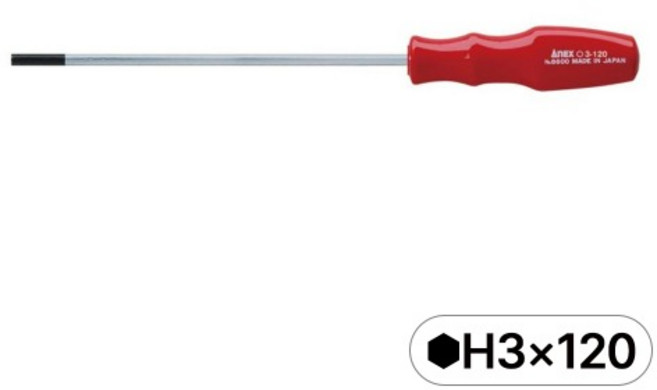 ANEX 아넥스 육각렌치 드라이버 3mm 6600 3 X 120mm