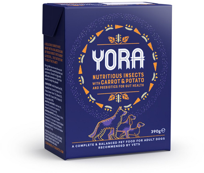 YORA 蟲蟲派(犬) 胡蘿蔔&馬鈴薯 新型態蛋白質 無穀主食, 1個, 390g, 蟲蟲