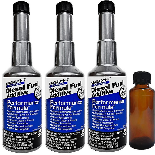 스타나다인 디젤 자동차 연료첨가제 473ml 대용량 3개+유리소분병 1개, 디젤 473ml 3개, 1세트, 디젤/경유