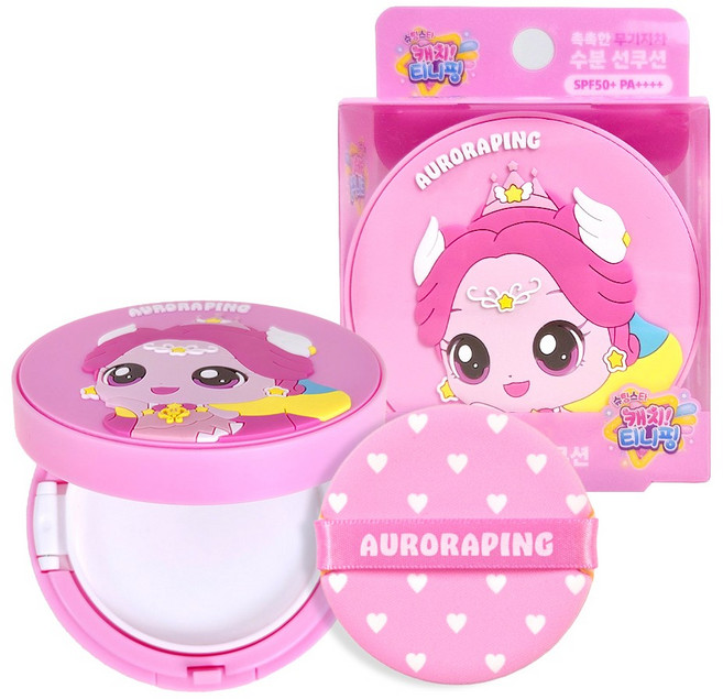 캐치티니핑 시즌5 오로라핑 촉촉 수분선쿠션 SPF+ PA++++, 1개, 14g