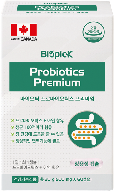 바이오픽 프로바이오틱스 100억 유산균, 1박스, 60정