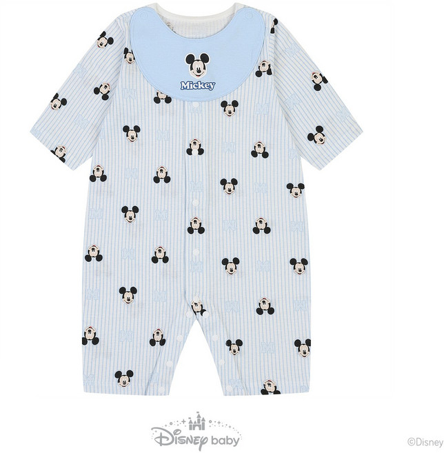 디즈니베이비 야탑NC점 미키마우스 신생아 7부 우주복으로 보드랍고 얇은 면 소재로 시~원합니다