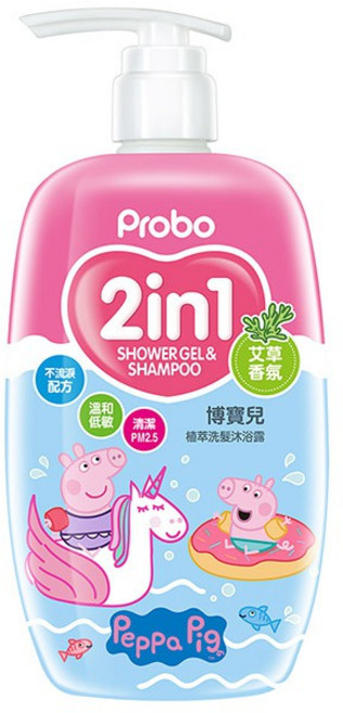 Probo 佩佩豬洗髮沐浴二合一, 1個, 佩佩豬(紅)