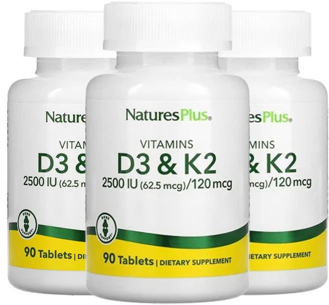 네이쳐스플러스 비타민D3 및 비타민K 복합체 90정, 3개 - 쿠팡
