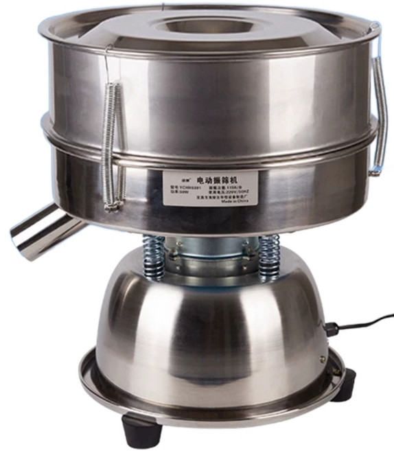 자동 진동채반기 밀가루 분말 채망 선별기 스텐 거름망 가루 약재, 1, 지름 30cm 높이 10cm 체2개 덮개1개