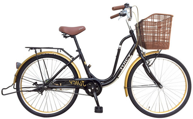 [지멘스 자전거] 여성 가벼운 자전거 쥬디 클래식자전거 시마노허브 알루미늄핸들 스텐나사 24 26인치, [미조립]블랙(26인치), 1개, 175cm