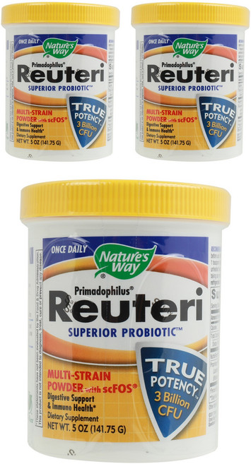 Nature's Way 然萃維 Primadophilus Reuteri 30億益生菌粉, 3罐, 141.75g