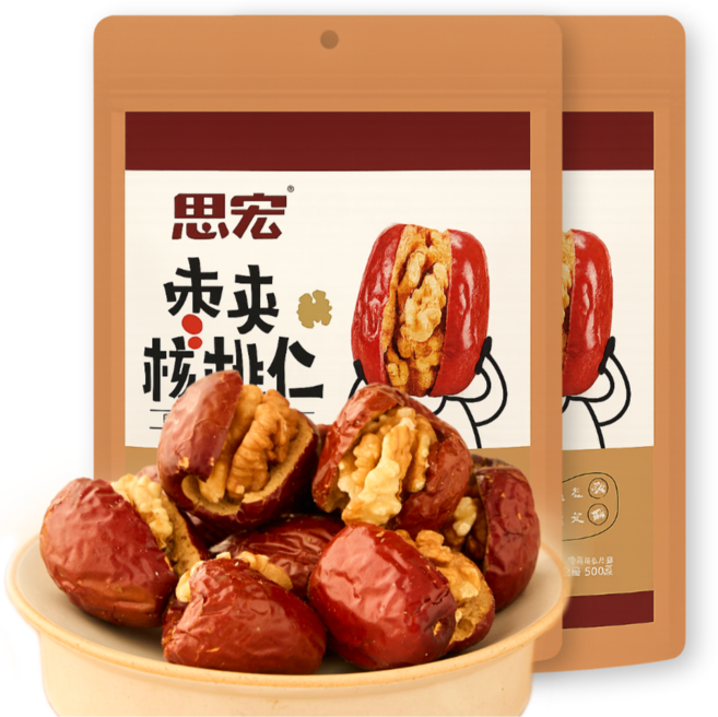 착한파머스 대추호두말이 중국 간식 왕대추 낱개포장, 500g, 2개