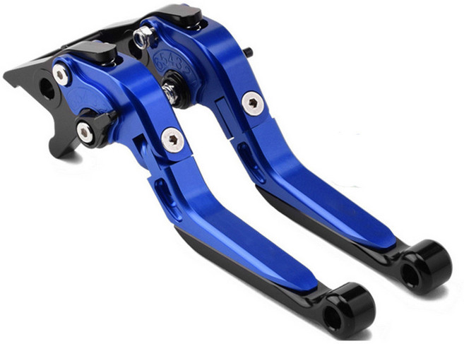 YAMAHA R15v3 專用 CNC 剎車離合拉桿 伸縮折疊配件, 1個, 藍藍黑