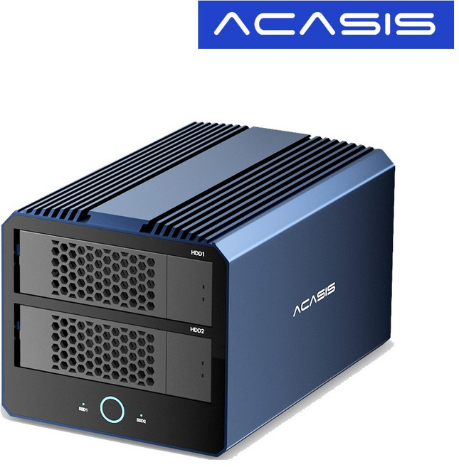 아카시스 H004 하이브리드 RAID 4베이 HDD x 2bay M.2 NVMe x 2bay 전송 속도 40Gbps 외장스토리지 DAS 외장하드 케이스