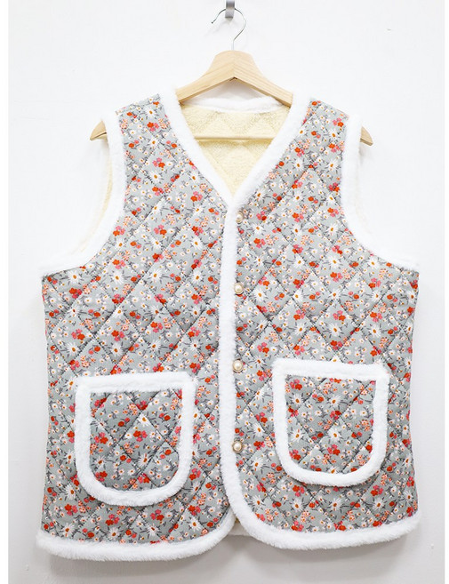 형제상회 할머니조끼 할머니옷 촌캉스 겨울 골덴 털조끼 김장조끼 0019W09C