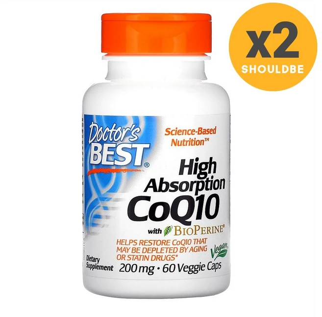 닥터베스트 코큐텐 High Absorption CoQ10 200mg 60정, 2개 - 쿠팡