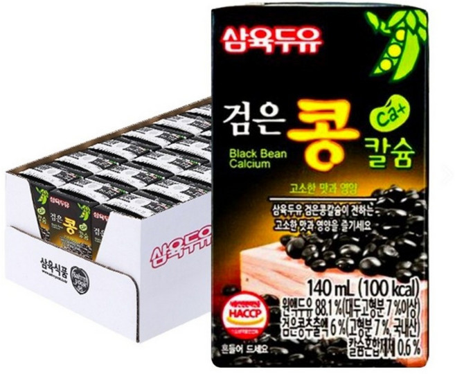 삼육두유 검은콩칼슘, 140ml, 24개