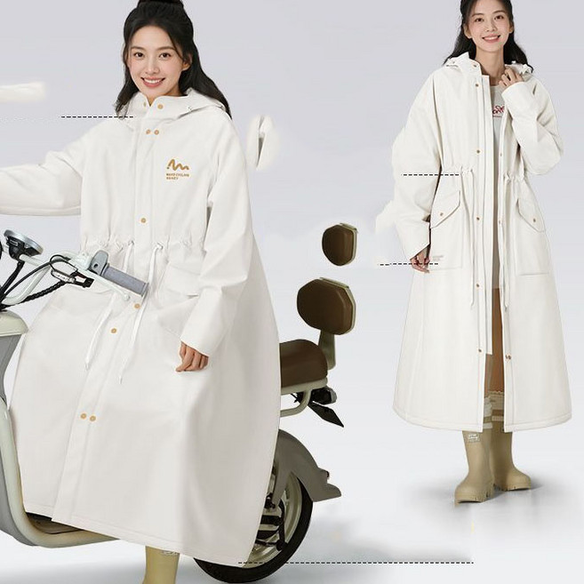 여성비옷 우비 레인코트 후드 롱 방수 바람막이 포켓 허리스트랩 오버핏 캐주얼 데일리 자켓 ZBW26041085 38