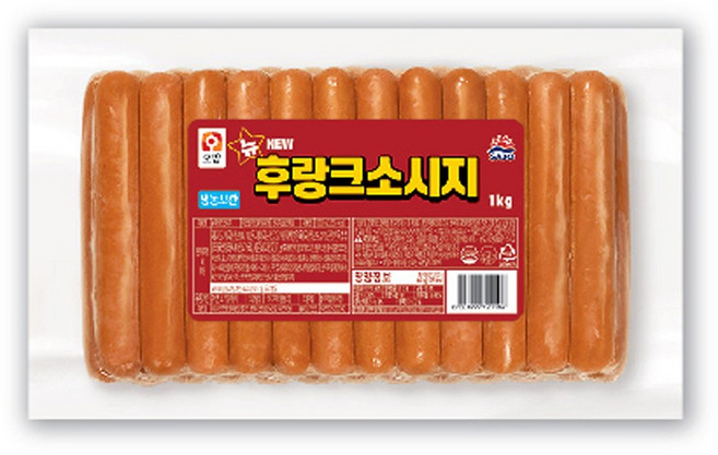 사조오양 뉴후랑크소시지 1kg / 냉동제품 핫도그용 소세지, 3개
