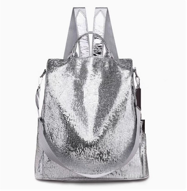 스팽글가방 여성 가벼운 방수백팩 여자미니 직장인 숄더백 실버 블랙