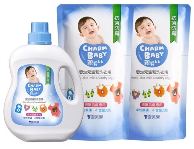 CHARM BABY 親貝比 嬰幼兒溫和洗衣精 細嫩肌膚專用 2.6L, 1組