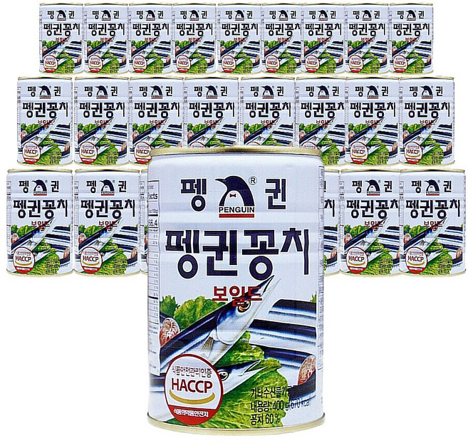 펭귄 꽁치보일드 통조림, 400g, 1개