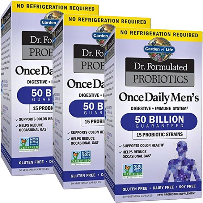 Garden of Life Dr. Formulated男性專用益生菌素食膠囊, 30顆, 3罐