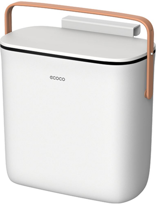 【ECOCO】意可可 壁掛垃圾桶 廚房 帶蓋 家用 櫥櫃 廚餘 衛生間 廁所 收納, E2236壁掛垃圾桶-黑色