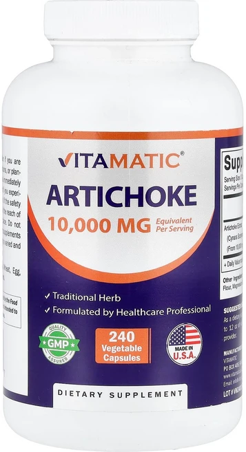 비타매틱 아티초크맛 식물성 캡슐 240정 (캡슐당 5 000mg) VMC-47563, 1개 - 쿠팡