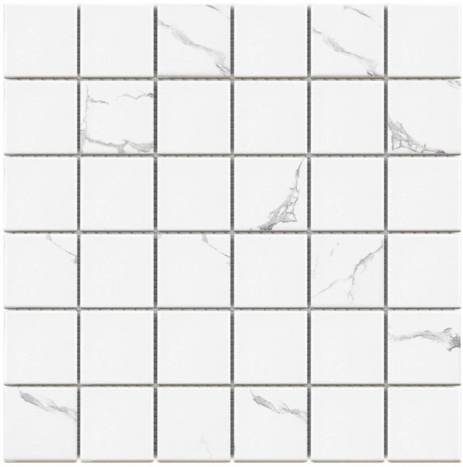 대리석타일 자기질 모자이크타일 300x300 비앙코 무광 48mm, 1개
