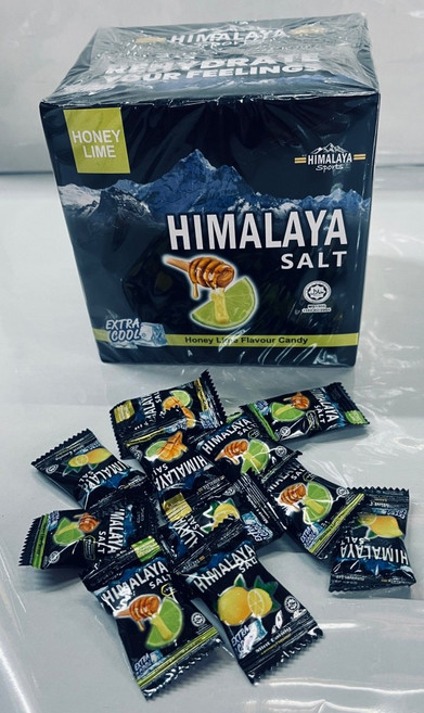 Himalaya Salt 薄荷玫瑰鹽蜂蜜萊姆風味糖 薄荷玫瑰鹽糖 蜂蜜萊姆糖 蜂蜜檸檬口味 特級清涼, 2.5g, 72個