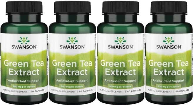 스완슨 녹차 추출물 500mg, 4개, 60정 - 쿠팡