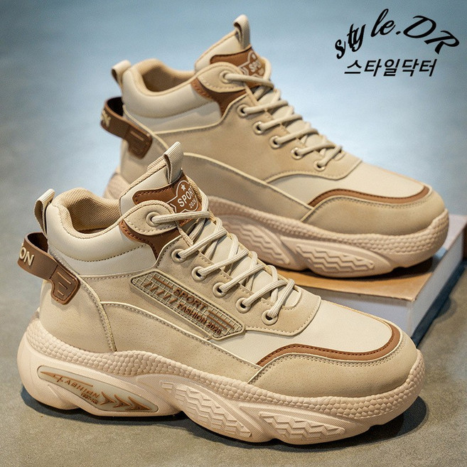 스타일닥터 남자 운동화 워커 스타일 스니커즈 두꺼운 하이탑 캐주얼 운동화 키높이 신발