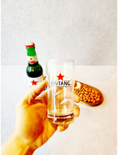 빈땅 맥주잔 bintang 270ml 발리맥주 생맥주 수입맥주컵 홈바 하이볼 집들이선물, 1개