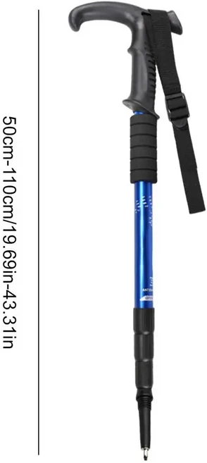 하이킹 폴 - 퀵 트위스트 잠금 시스템을 갖춘 아야마야 텔레스코픽 접이식 트레킹 배낭 여행용 경량 알루미늄 합금 워킹 스틱 시니어 균형 잡기, 01 Blue