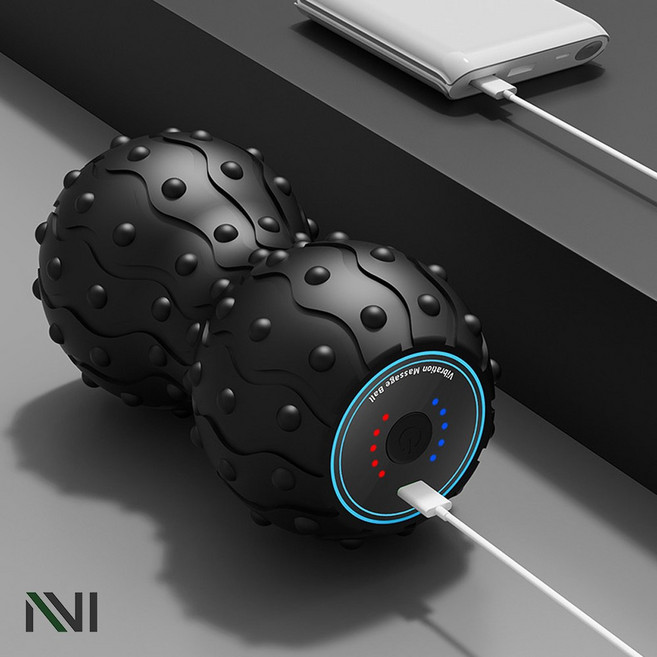 땅콩 볼 마사지 지압 어깨 요가 공 헬스 햄스트링 진동, 블랙, 1개