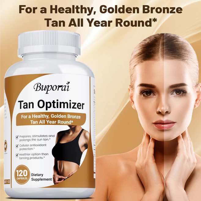 태닝 최적화제 - 베타카로틴 - 건강하고 황금빛 태닝 항산화 피부 건강, 2개, 60정
