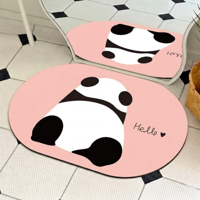 모아리브 논슬립 빨아쓰는 규조토 발매트, 핑크, 1개