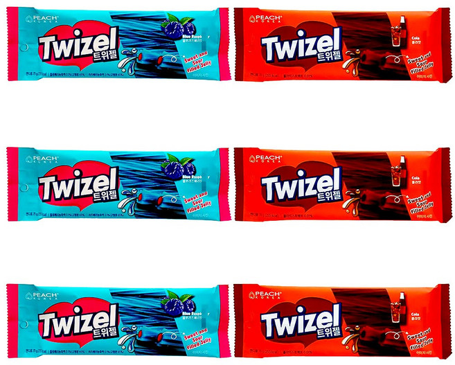 트위젤 콜라맛 3p + 블루라즈베리맛 3p, 1세트, 420g