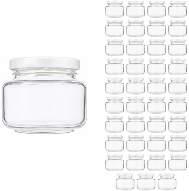 공병상회 Y젓갈250 유리병 + 러그캡/화이트, 40개, 210ml