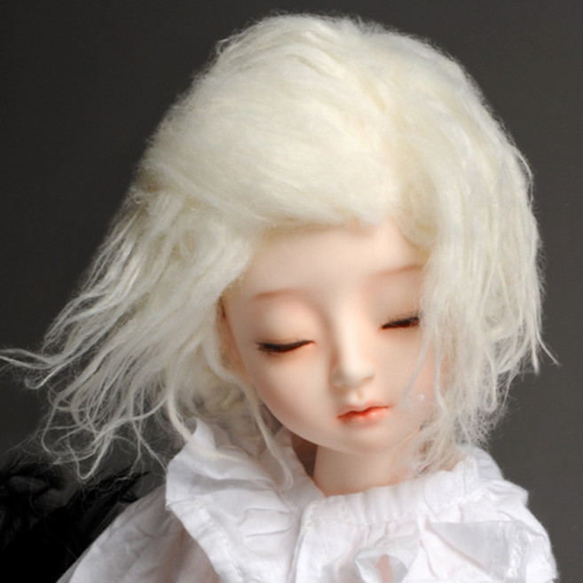 돌모아 구체관절인형 가발 MSD 42cm 모헤어 프리스타일 단발 라이트블론드 (7-8) Mohair Free Style Wig (L. Blonde), 1개