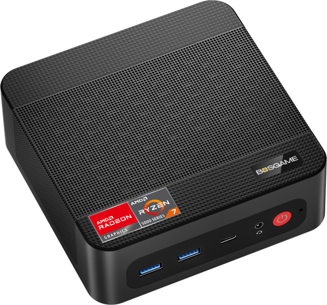 BOSGAME 미니피씨 AMD Ryzen7 7730U 16GB DDR4 1T SSD WIN 11 Pro 미니 PC WiFi6 BT5.2 듀얼2.5G LAN 트리플 디스플레이, P4 ultra, WIN11 Pro, 1TB, Black