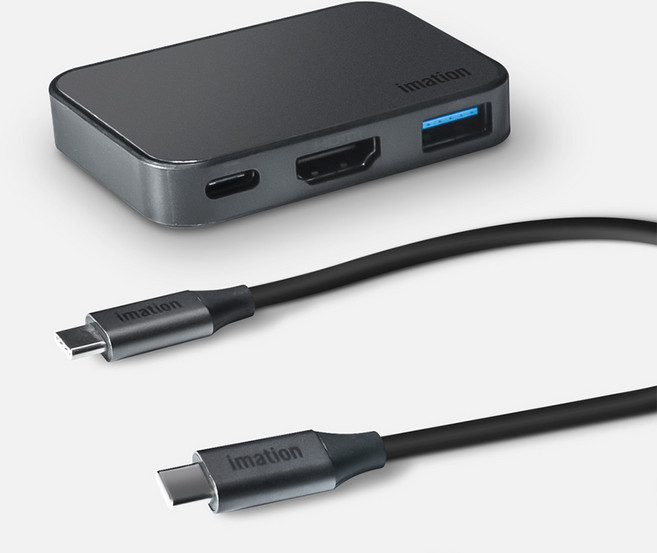 이메이션 3in1 케이블 분리형 USB-C 3포트 멀티포트 허브 HDMI 4K 60Hz 지원 덱스지원 아이폰미러링 IMHU100, 1개