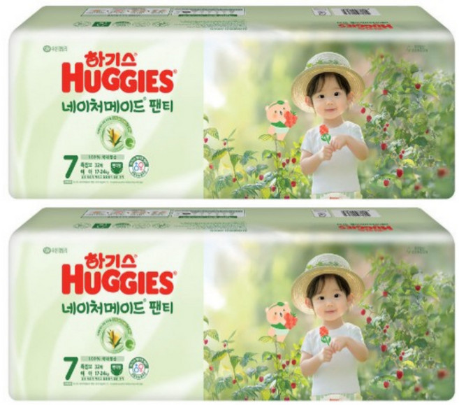 하기스 네이처메이드 팬티형 여아용 7단계 특점보형 32매X2팩 (64매), 64매