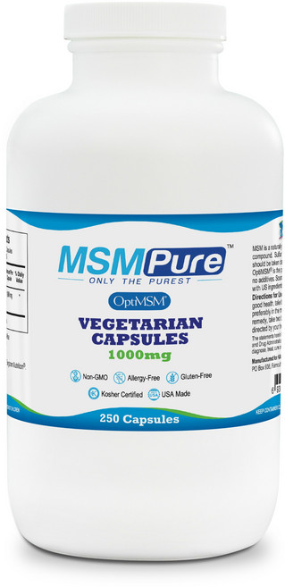 엠에스엠퓨어 MSM 1000mg 베지테리안 캡슐 글루텐 프리, 1개, 250정