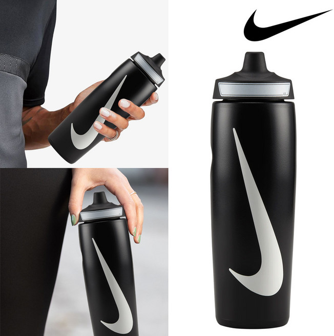 나이키 물병 리퓨얼 보틀 물통 헬스 러닝 축구 스포츠 운동 브랙 24oz 709ml, 블랙, 1개